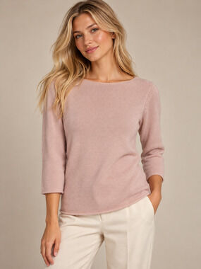 Gap Cashmere Ribbed Boatneck Sweater Beige M #A6685